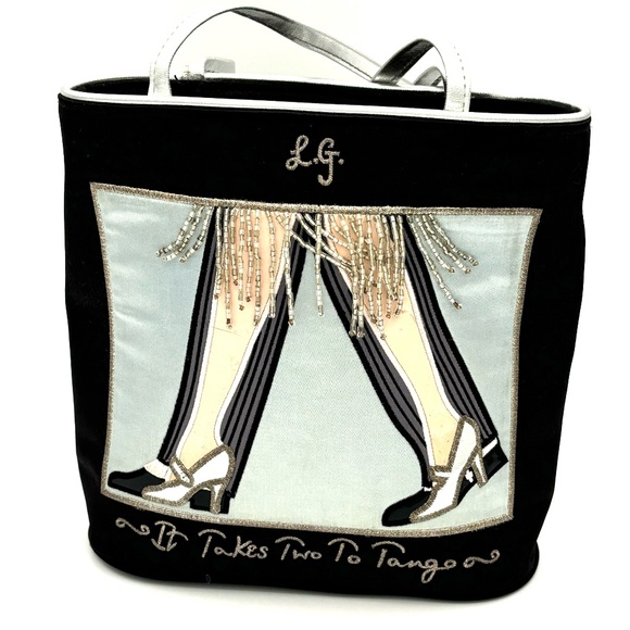 Lulu Guinness "It Takes Two to Tango" silk and bead bag